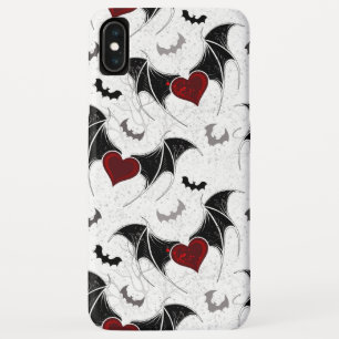 Halloween heart with black bat wings iPhone XS max case