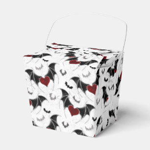 Halloween heart with black bat wings favor box