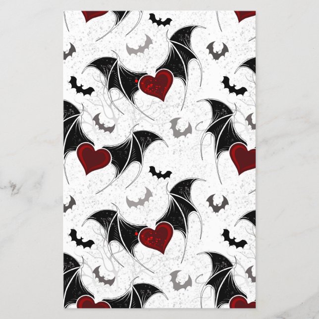 Halloween heart with black bat wings flyer (Front)