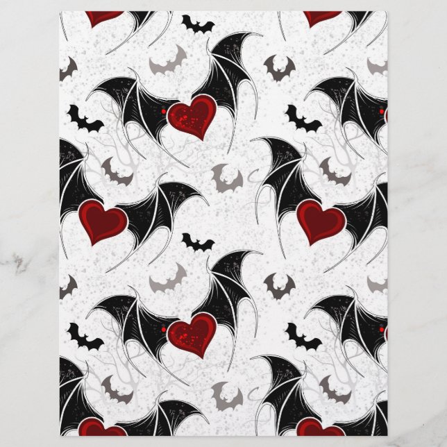 Halloween heart with black bat wings flyer (Front)