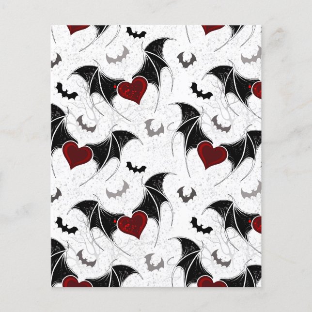 Halloween heart with black bat wings flyer (Front)