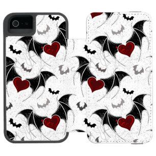 Halloween heart with black bat wings incipio watson™ iPhone 5 wallet case