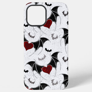 Halloween heart with black bat wings iPhone 12 pro max case