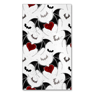 Halloween heart with black bat wings 	Magnetic business card