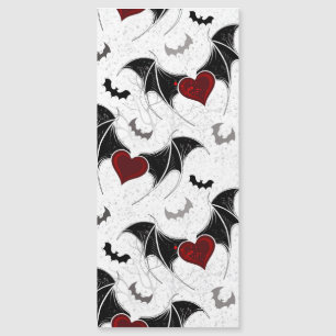 Halloween heart with black bat wings magnetic invitation