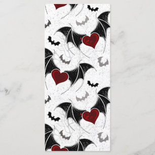 Halloween heart with black bat wings menu