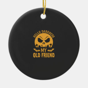 Halloween Hello Darkness Graveyard Moon Ceramic Ornament