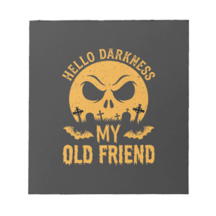 Halloween Hello Darkness Graveyard Moon Notepad
