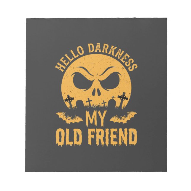 Halloween Hello Darkness Graveyard Moon Notepad (Front)
