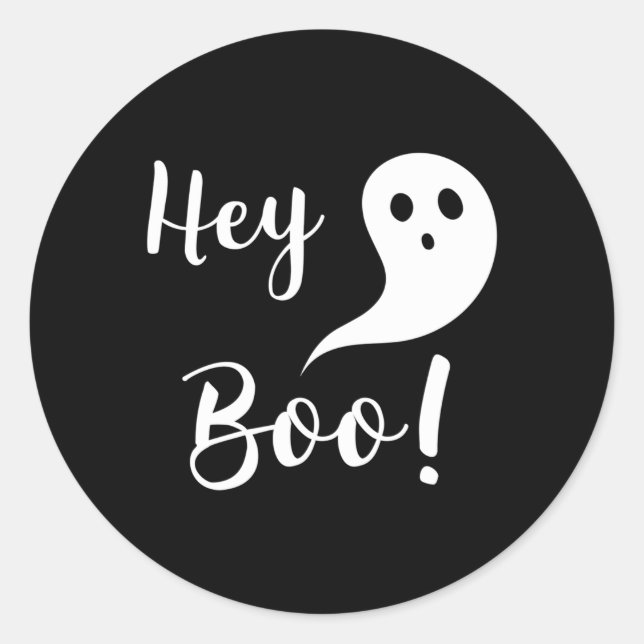 Halloween Hey Boo Classic Round Sticker (Front)