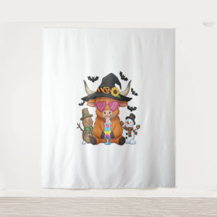 Halloween Highland Cow (2) Tapestry