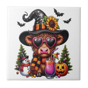 Halloween Highland Cow 2 Tile