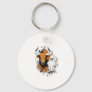 Halloween Highland Cow Cute Fall Keychain