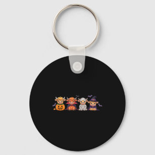 Halloween Highland Cow  Keychain