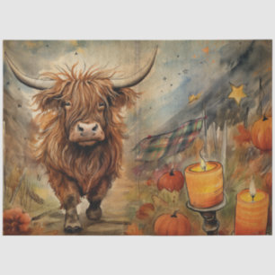 Halloween Highland Cow Portrait Ephemera Tissue Paper