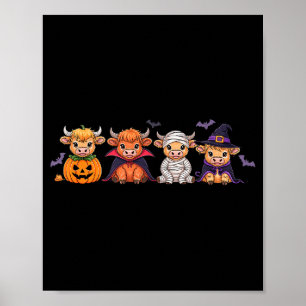 Halloween Highland Cow  Poster
