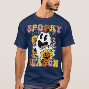 Halloween Hippie 70' Groovy Ghost Spooky Season 20 T-Shirt