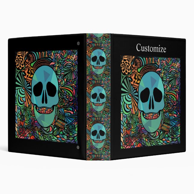 Halloween Hippie Skull Thunder_Cove Binder (Background)