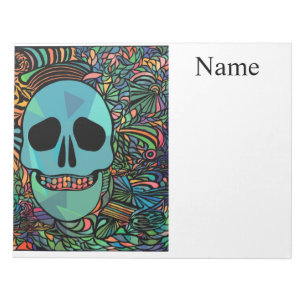 Halloween Hippie Skull Thunder_Cove Notepad