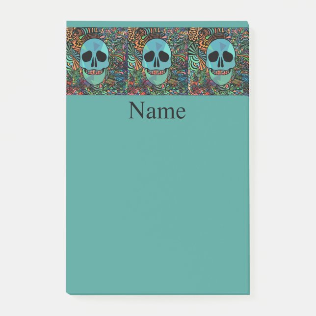 Halloween Hippie Skull Thunder_Cove  Post-it Notes (Front)