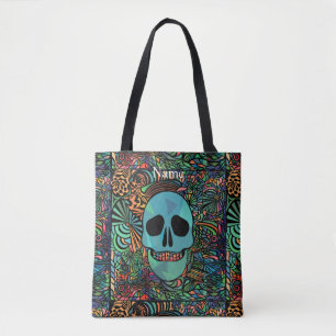 Halloween Hippie Skull Thunder_Cove Tote Bag
