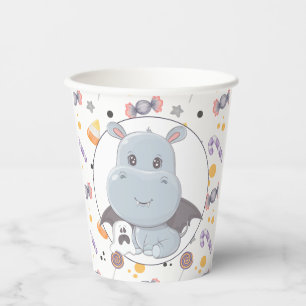 Halloween Hippopotamus Little Boo Baby Shower Paper Cups