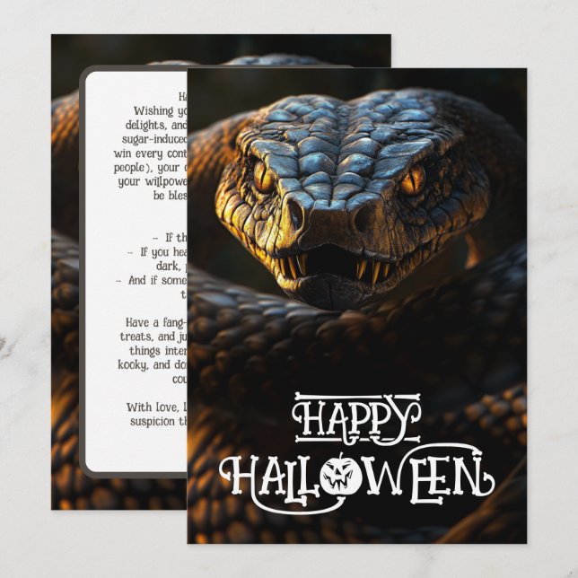Halloween 🐍“Hiss-terical Haunt card (Front/Back)