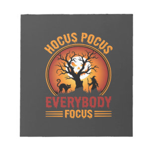 Halloween Hocus Pocus Everybody Focus Witch Tree Notepad