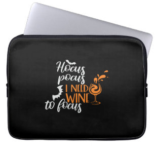 Halloween Hocus Pocus I Need Wine Birthday Laptop Sleeve