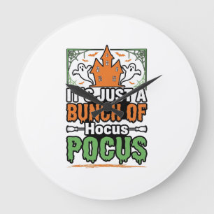 Halloween Hocus Pocus Quote Vector Design_1 Large Clock