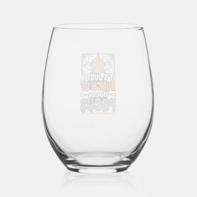 Halloween Hocus Pocus Quote Vector Design_1 Stemless Wine Glass (Front)