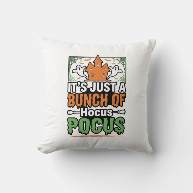 Halloween Hocus Pocus Quote Vector Design_1 Throw Pillow (Front)