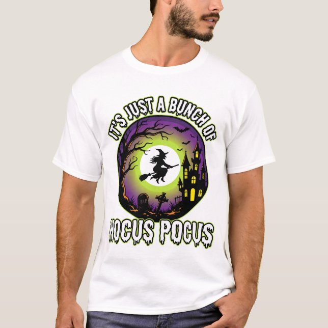Halloween Hocus Pocus Witch Moon Vector T-Shirt (Front)