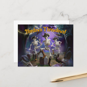 Halloween HoeDown Throwdown, Dancing Skeletons Postcard
