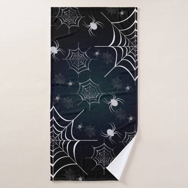 Halloween Holiday Custom Spooky Web Bath Towel (Bath Towel)