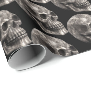Halloween Holiday scary skull tiled party wrap Wrapping Paper