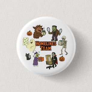 Halloween Homelines Team 1 Inch Round Button