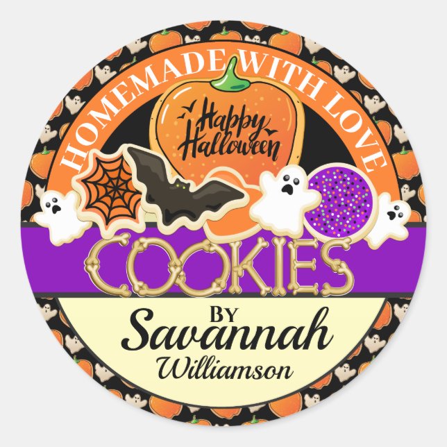 Halloween Homemade With Love Sticker (Front)