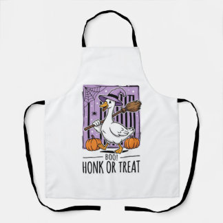 Halloween Honk or Treat Witch Goose Apron