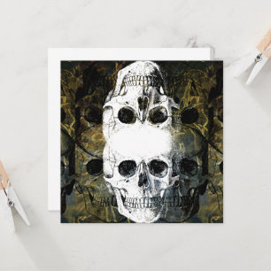 Halloween Horror - 3 Skulls Graffiti Burst Invitation