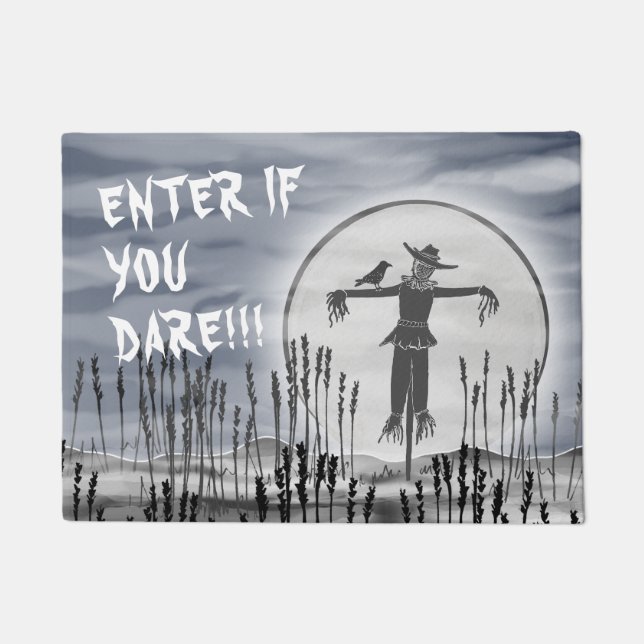 Halloween Horror Creepy Scarecrow Doormat (Front)