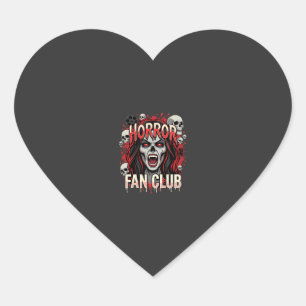 Halloween Horror Fan Club Vampire Skull Heart Sticker