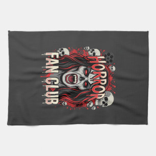 Halloween Horror Fan Club Vampire Skull Kitchen Towel