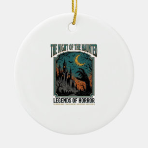 Halloween Horror Haunted Night Vintage Spooky_1 Ceramic Ornament
