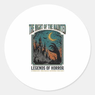 Halloween Horror Haunted Night Vintage Spooky_1 Classic Round Sticker