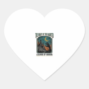 Halloween Horror Haunted Night Vintage Spooky_1 Heart Sticker