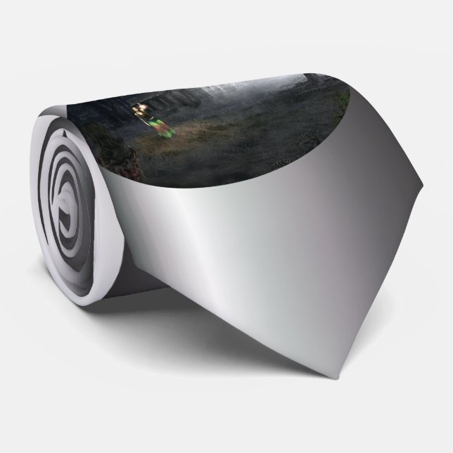 Halloween Horror House Tie (Rolled)