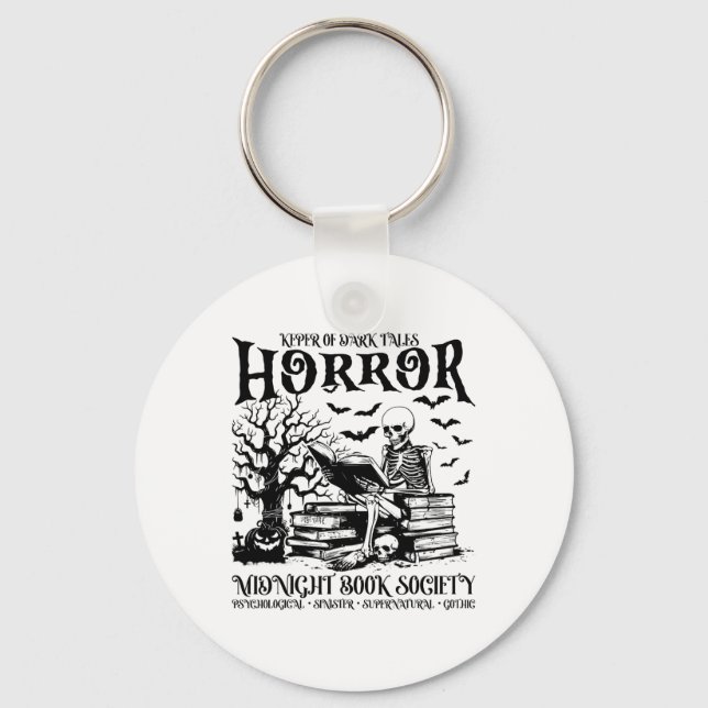 Halloween Horror Midnight Book Club Society Litera Keychain (Front)