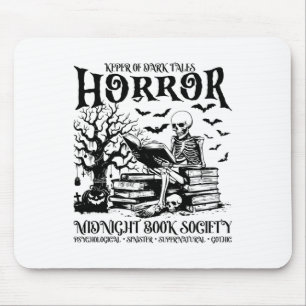 Halloween Horror Midnight Book Club Society Litera Mouse Pad
