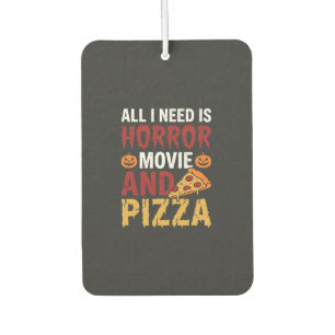 Halloween Horror Movie and Pizza Typography Air Freshener